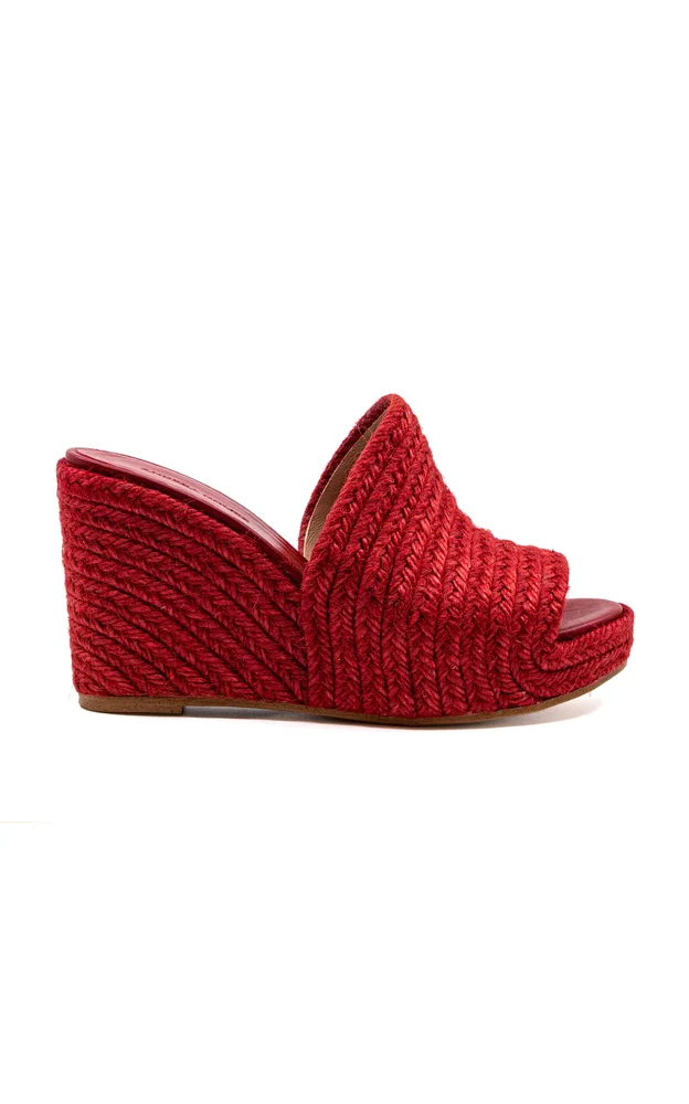 Exclusive Gloria Raffia Wedge Sandals