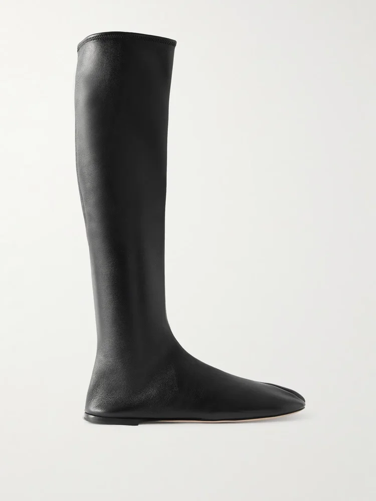 Tabi split-toe leather knee boots