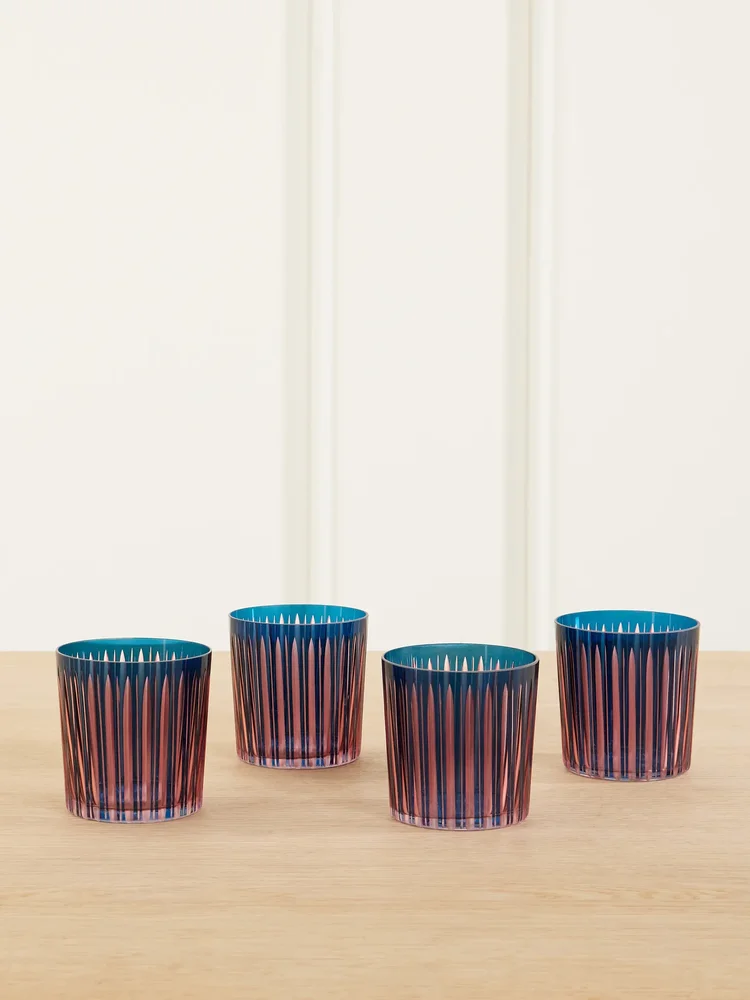 Prism set of four glass tumblers