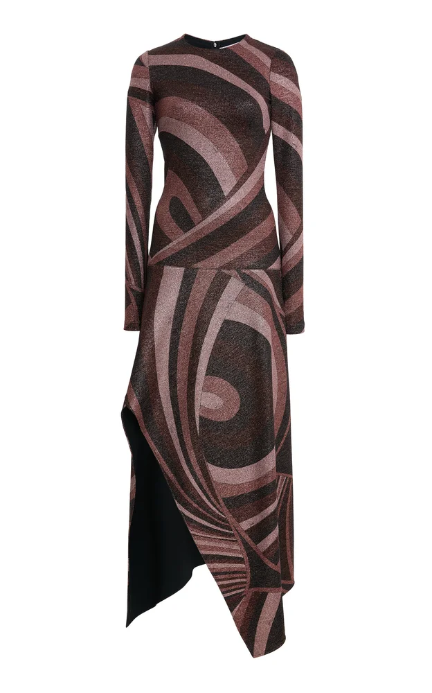 Patterned-Jacquard Knit Maxi Dress