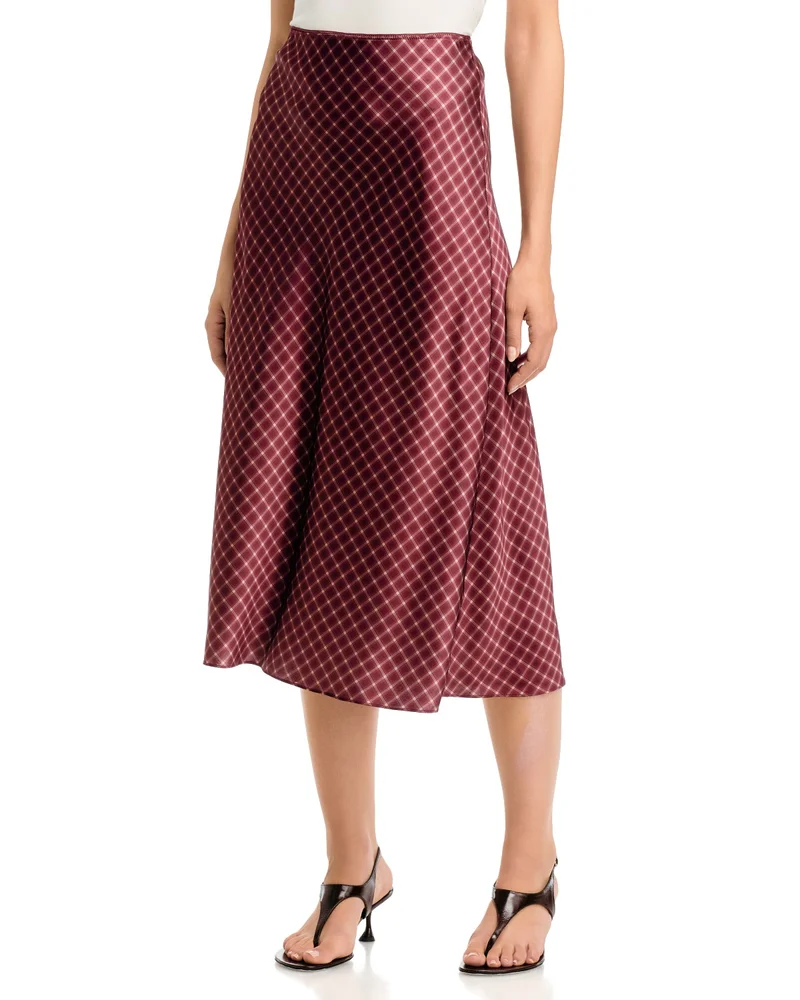 Plaid Ombré Slip Skirt