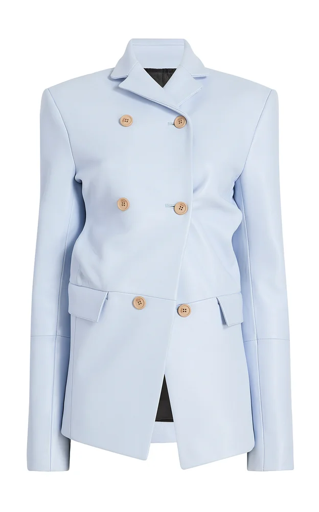 Rolo Draped Plonge Leather Jacket