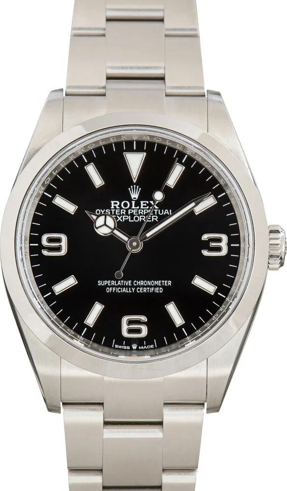 Pre-Owned Explorer 36 Ref 124270 Black Arabic Dial