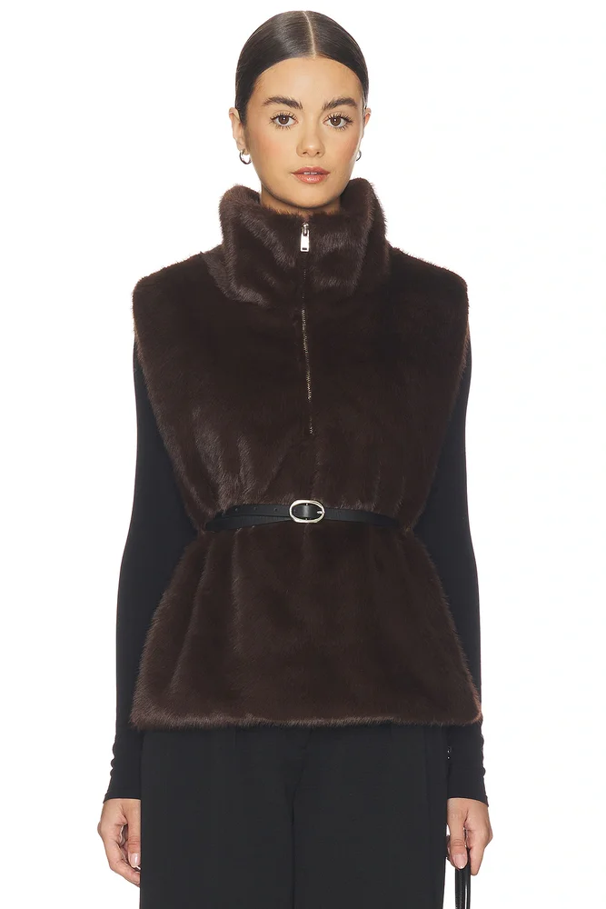 Faux Fur Mockneck Vest