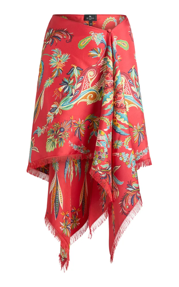 Patterned Jersey Knee-Length Skirt