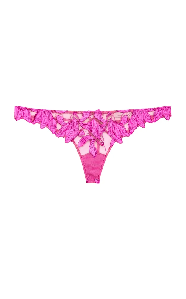 Lily Embroidered Thong