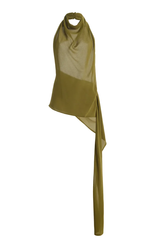 Exclusive Semi-Sheer Scarf Chiffon Top