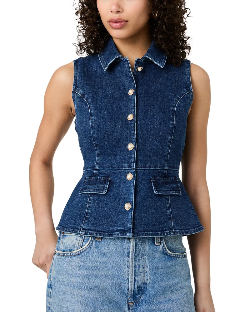 Delancey Denim Peplum Top