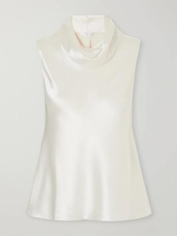 Barb draped satin blouse