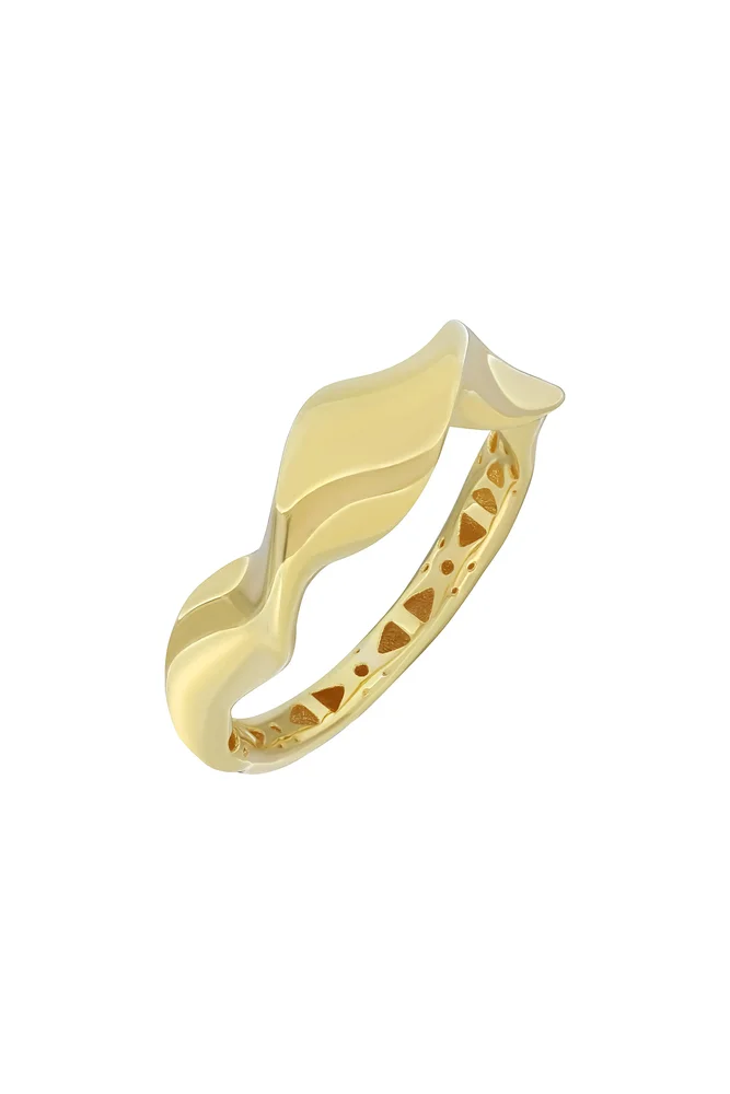 14K Gold Wavy Band Ring