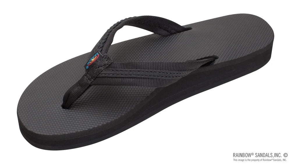Double Layer Soft Rubber Top with 3/4" Braided Nylon Strap (Black)