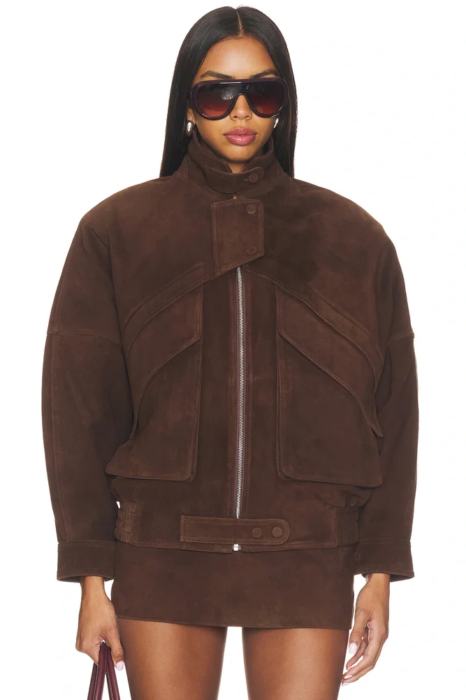 Lamb Leather Suede Aviator Jacket