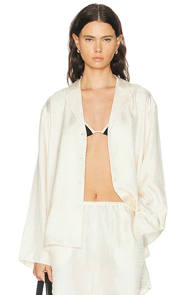 Monogram Silk PJ Top
