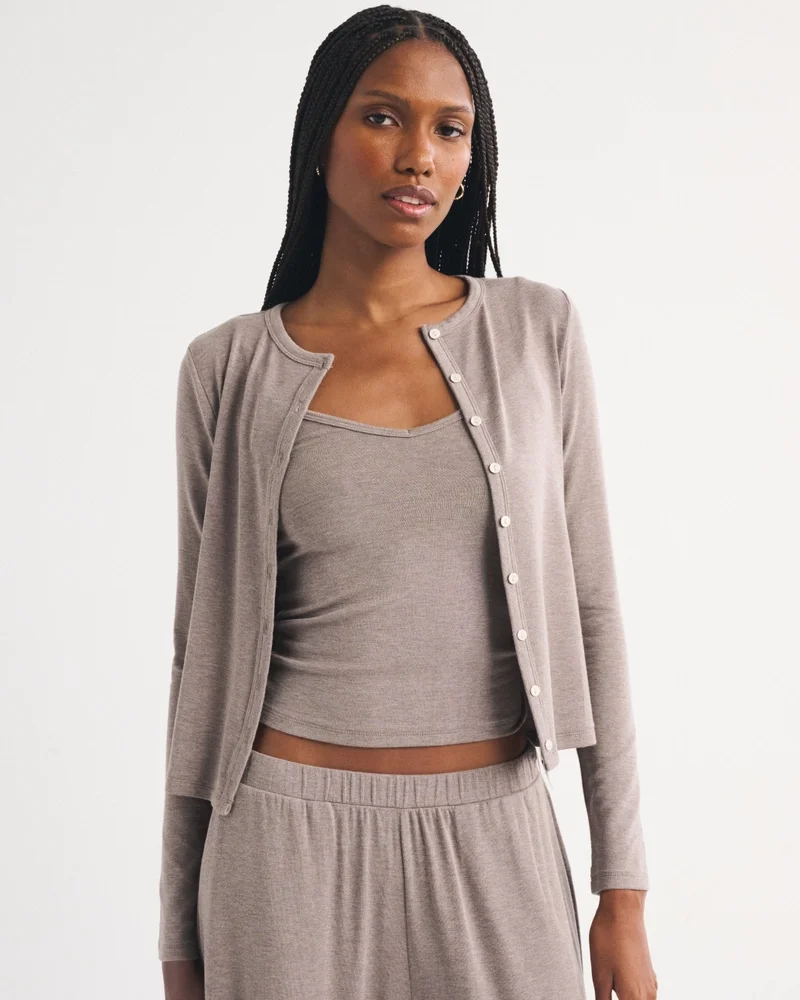 Modal-Blend Lounge Cardigan and Cami Set