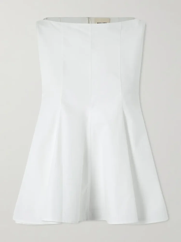 Marita paneled cotton-poplin blouse