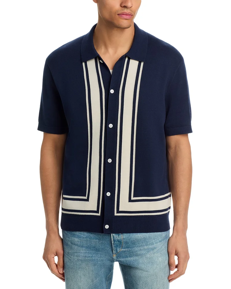 Border Stripe Short Sleeve Shirt