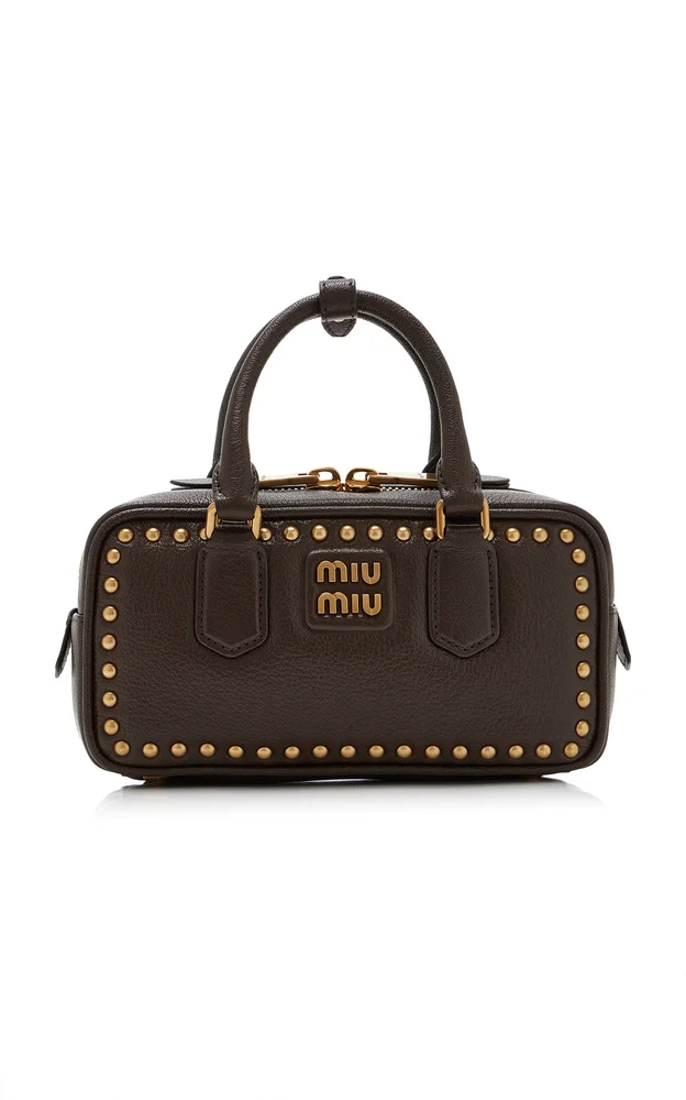Arcadie Studded Leather Top Handle Bag