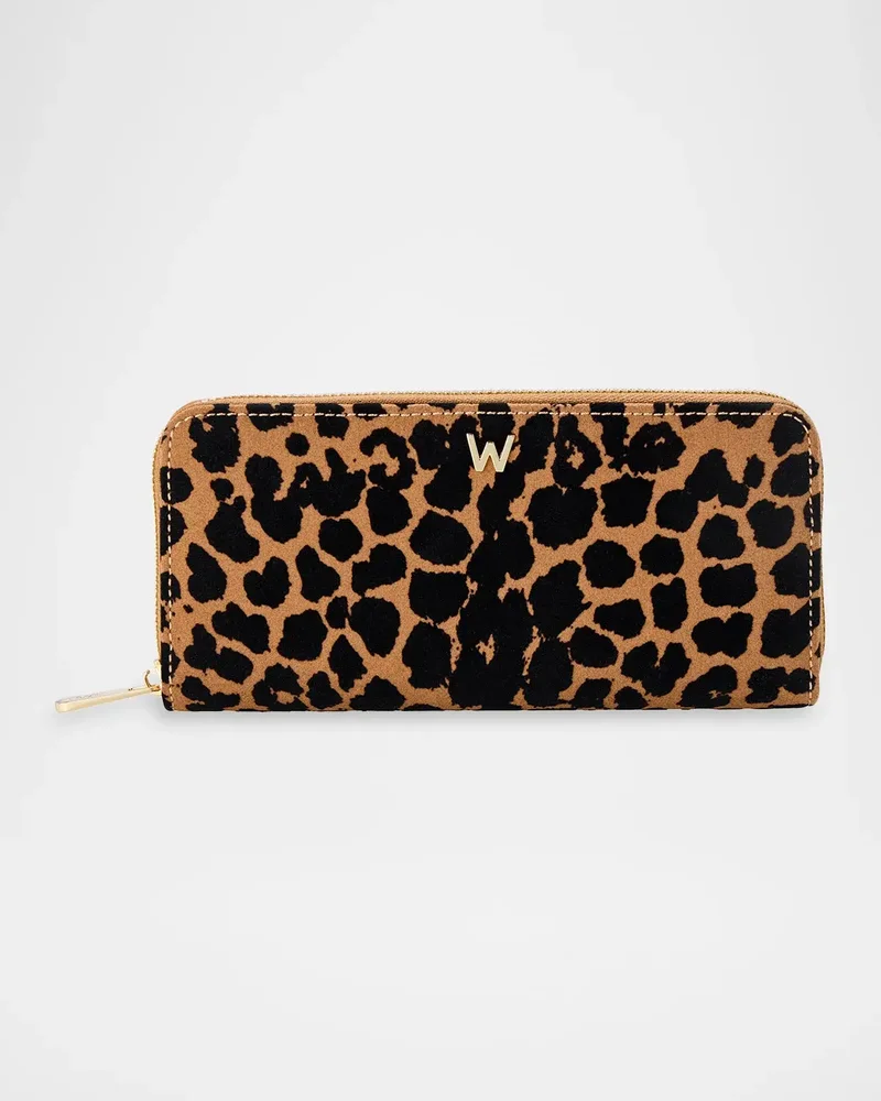 Savanna Leopard Print Long Zip Wallet