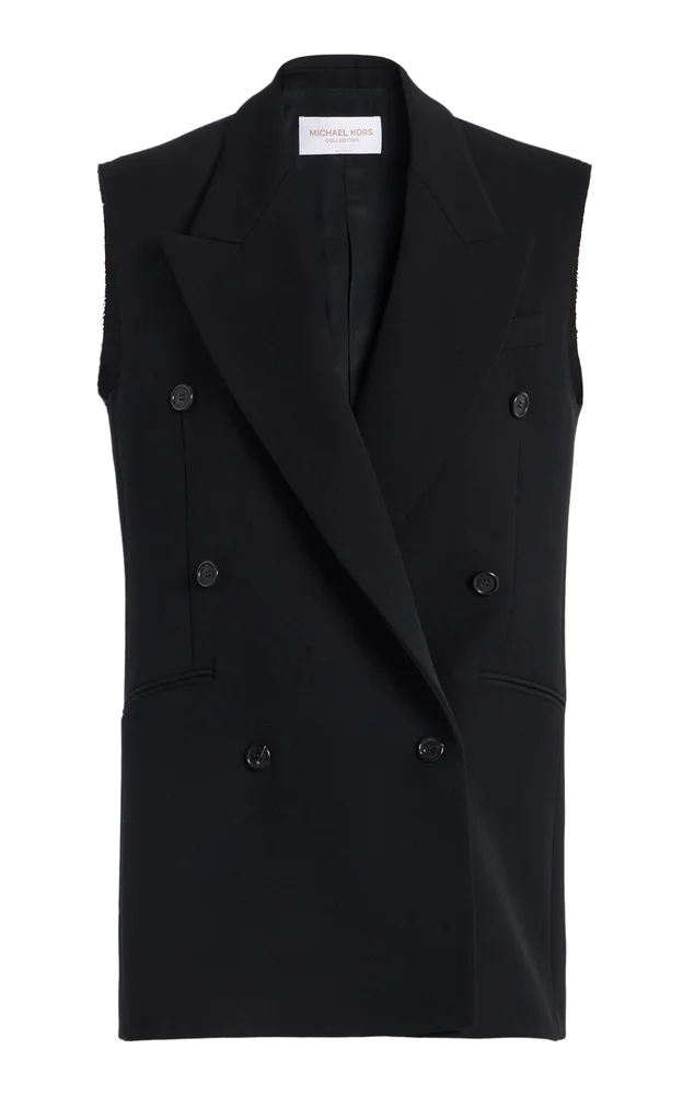 Frayed Wool Gabardine Vest