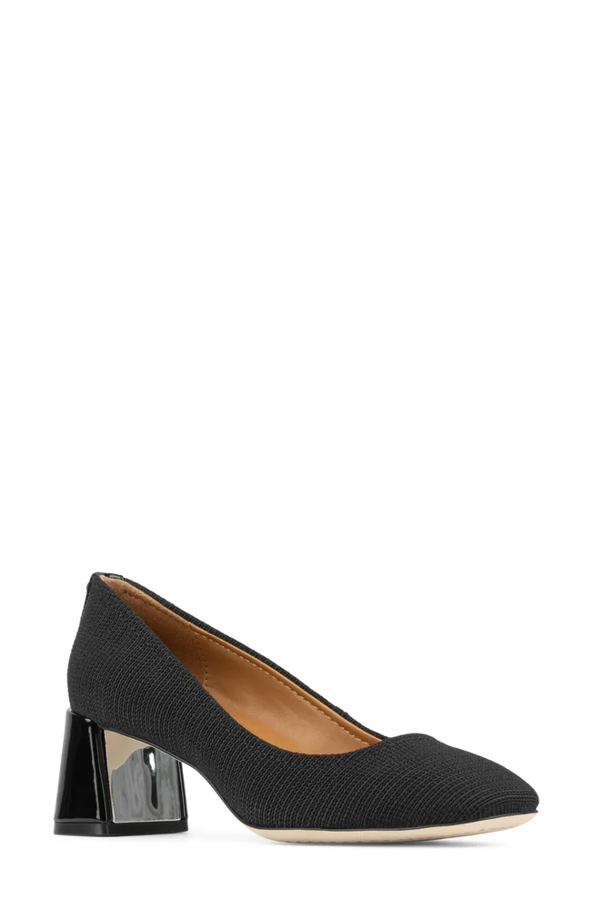 Delite Flared Block Heel Pump