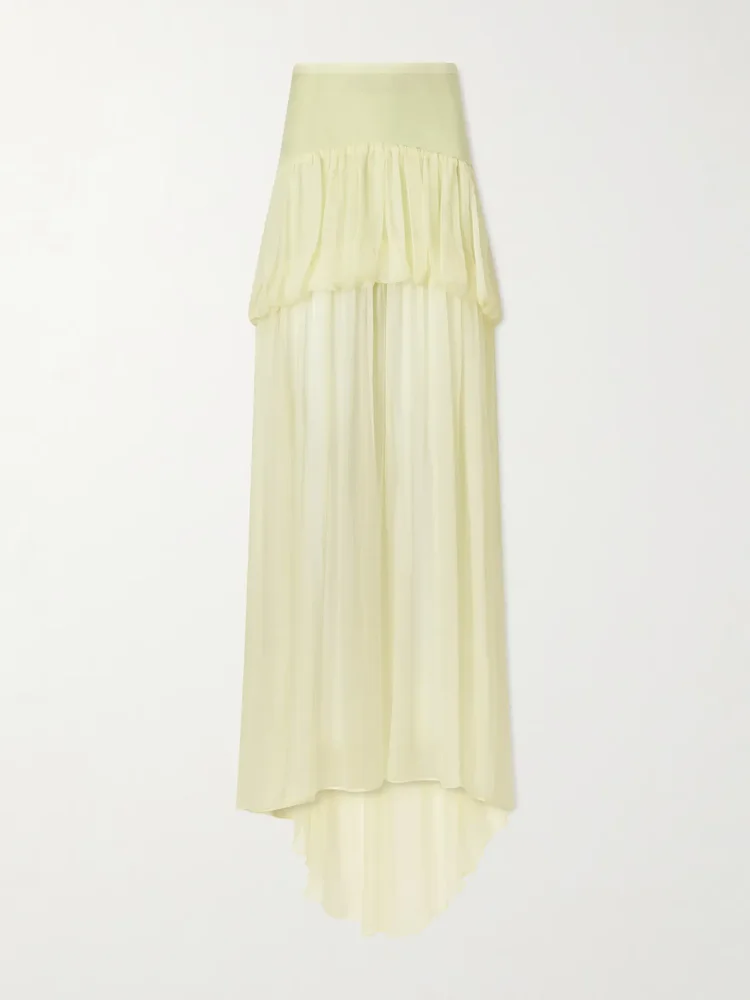 Silk-chiffon maxi skirt