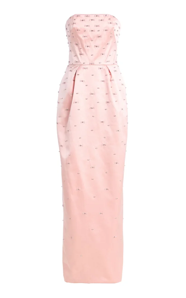 Silk Strapless Column Maxi Dress