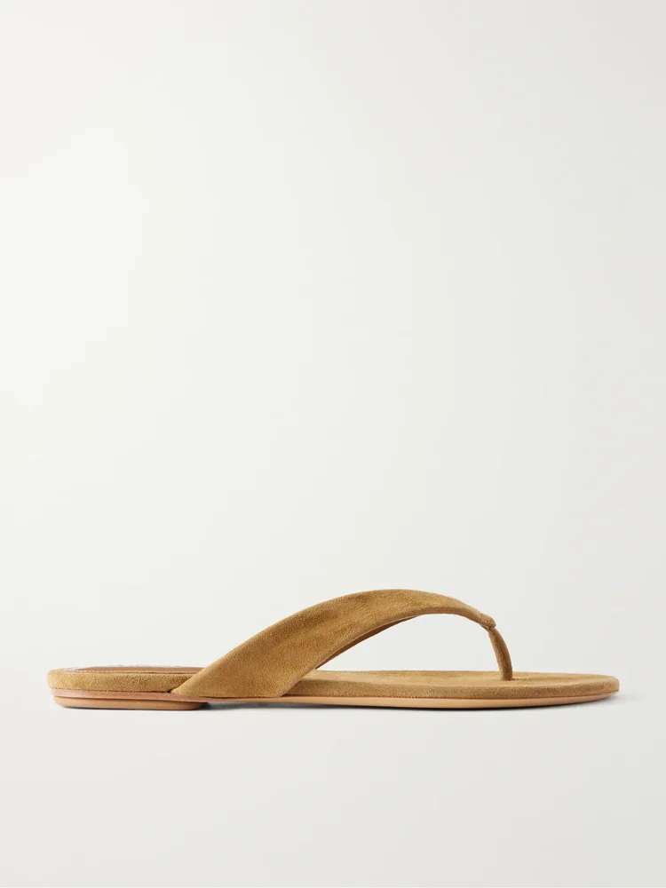 Suede flip flops