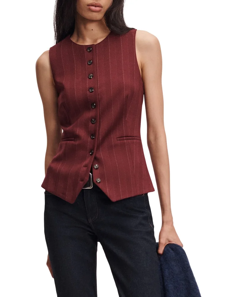 Irina Ponte Jacquard Tailored Vest