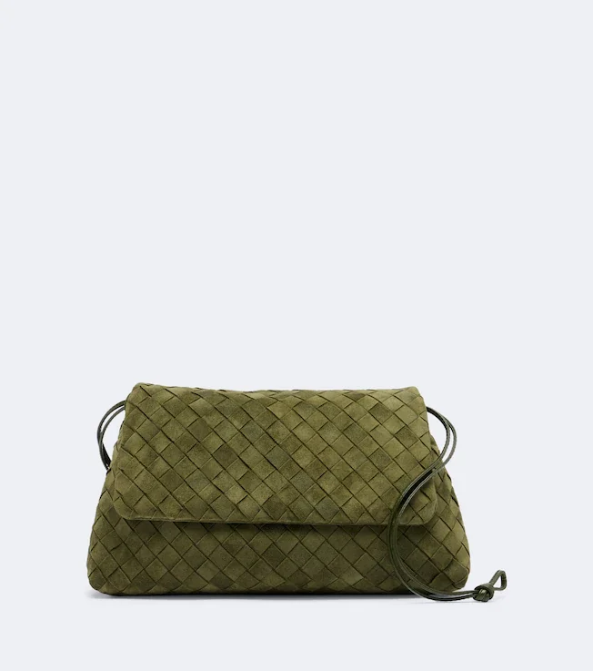 Giorno Intrecciato suede crossbody bag