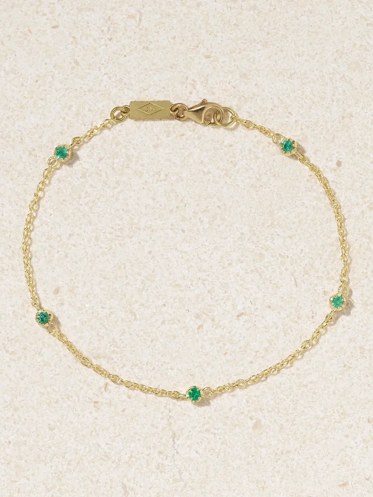 18-karat gold emerald bracelet