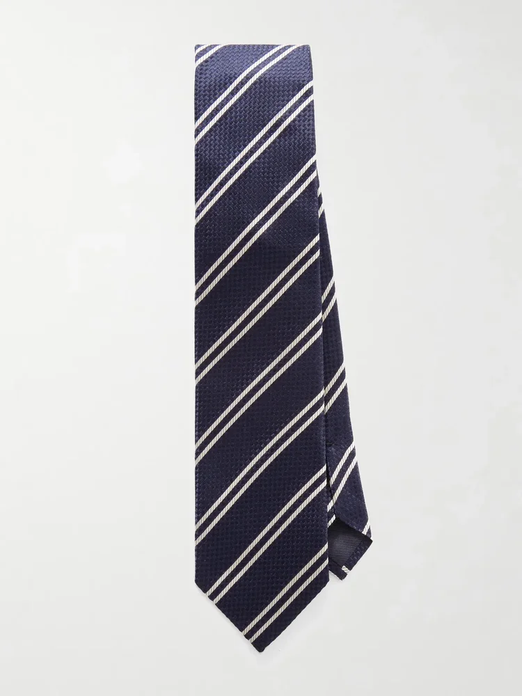 8cm Striped Silk-Jacquard Tie