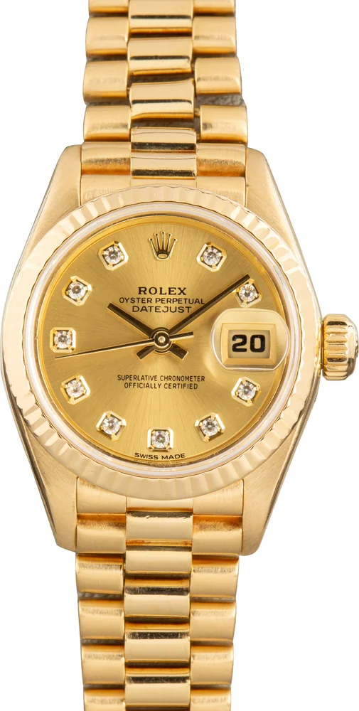 Pre-Owned Lady-Datejust 26 Ref 69178 Champagne Diamond Dial