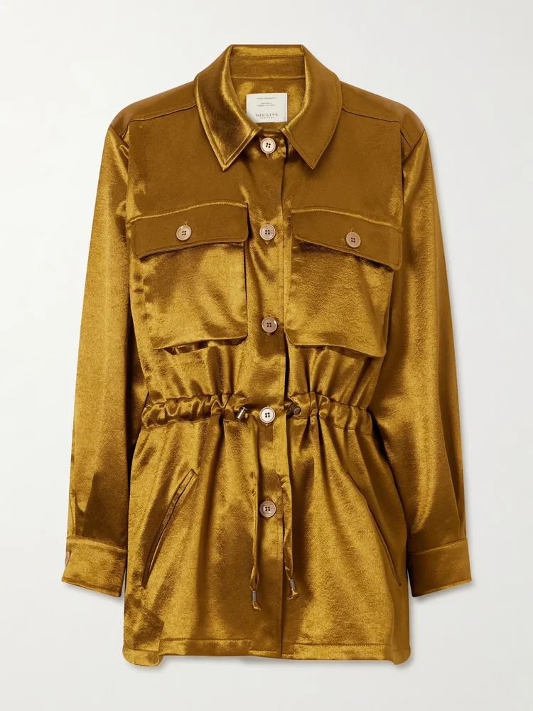 Tessa drawstring satin jacket