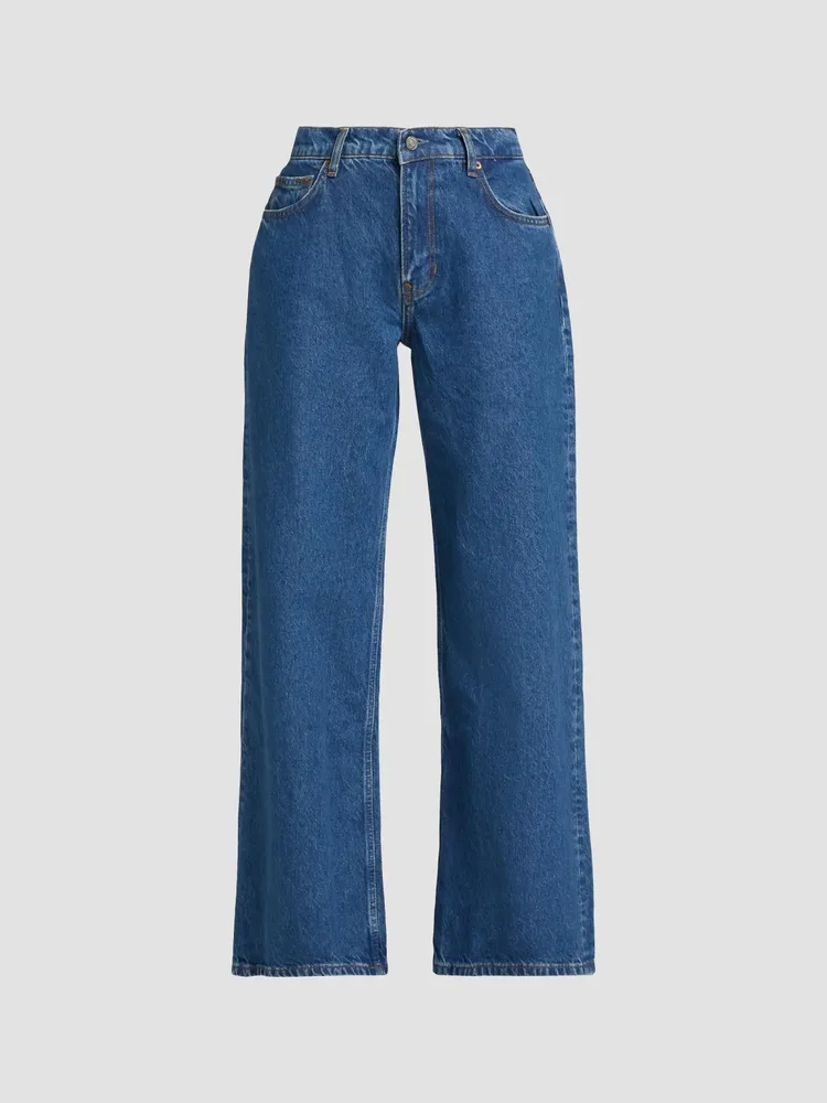 Miles Stretch Mid Rise Straight Leg Jeans