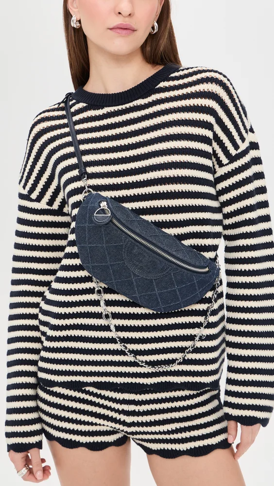 Fleming Denim Charm Belt Bag
