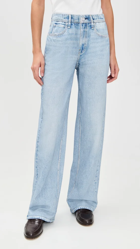 Rb Miramar Terry Pull On Wide Leg Jeans