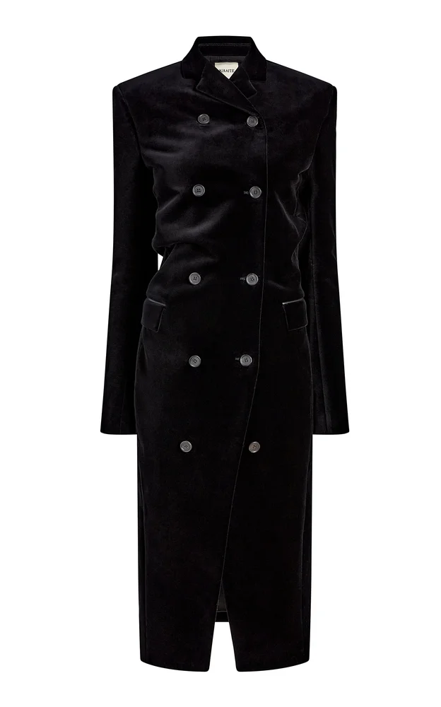 Rolon Double-Breasted Velvet Coat