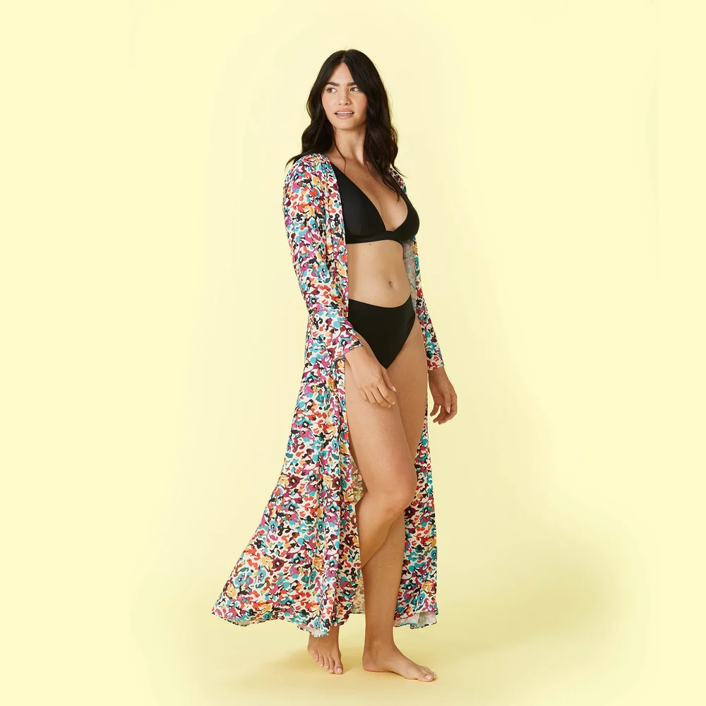 The Open Belted Beach Kaftan - Rainbow Reef