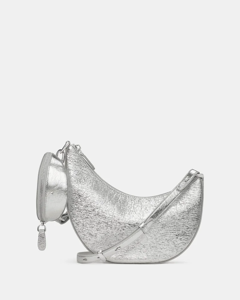 Duo Crinkle Metallic Leather Crossbody Bag