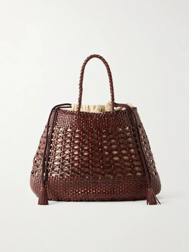 Santa Cano woven leather tote