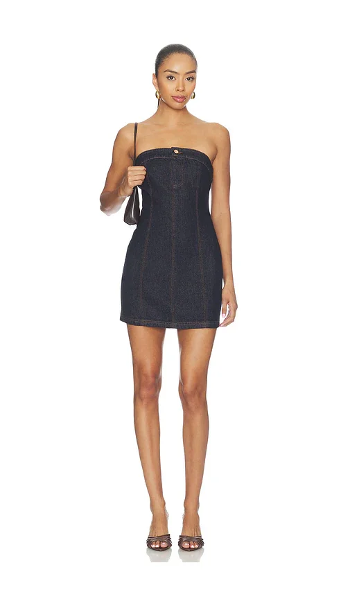 Pamela Strapless Tube Mini Denim Dress