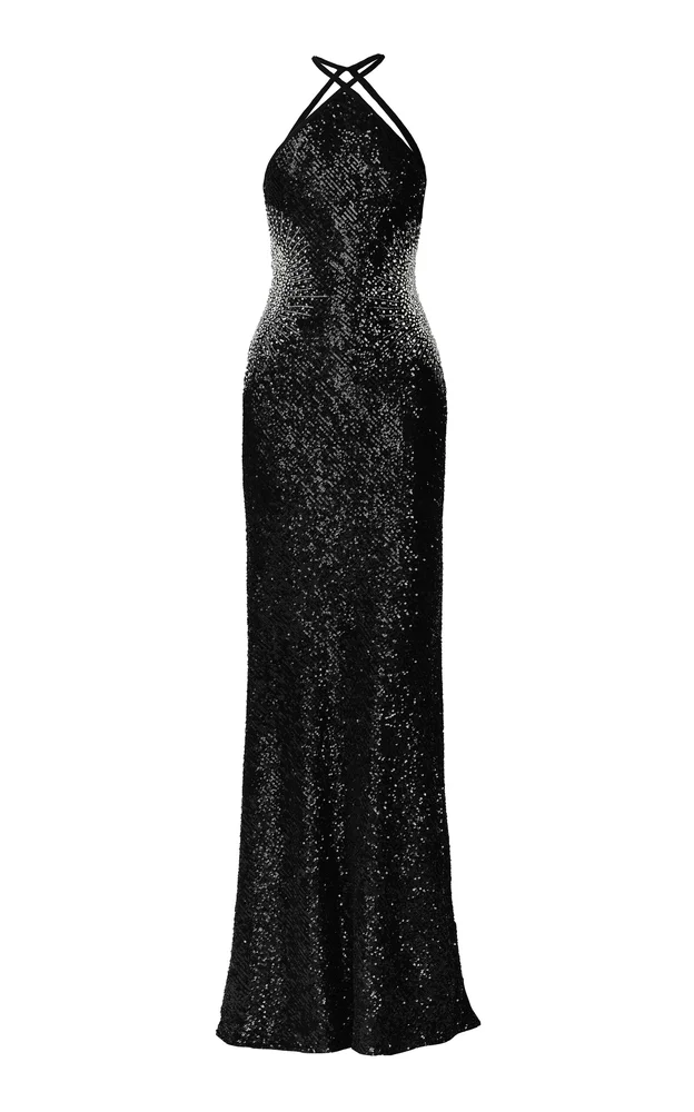 Halter Sequined Gown