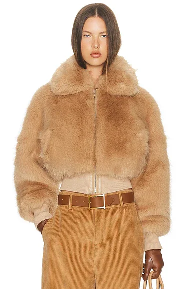 Faux Fox Bomber Jacket