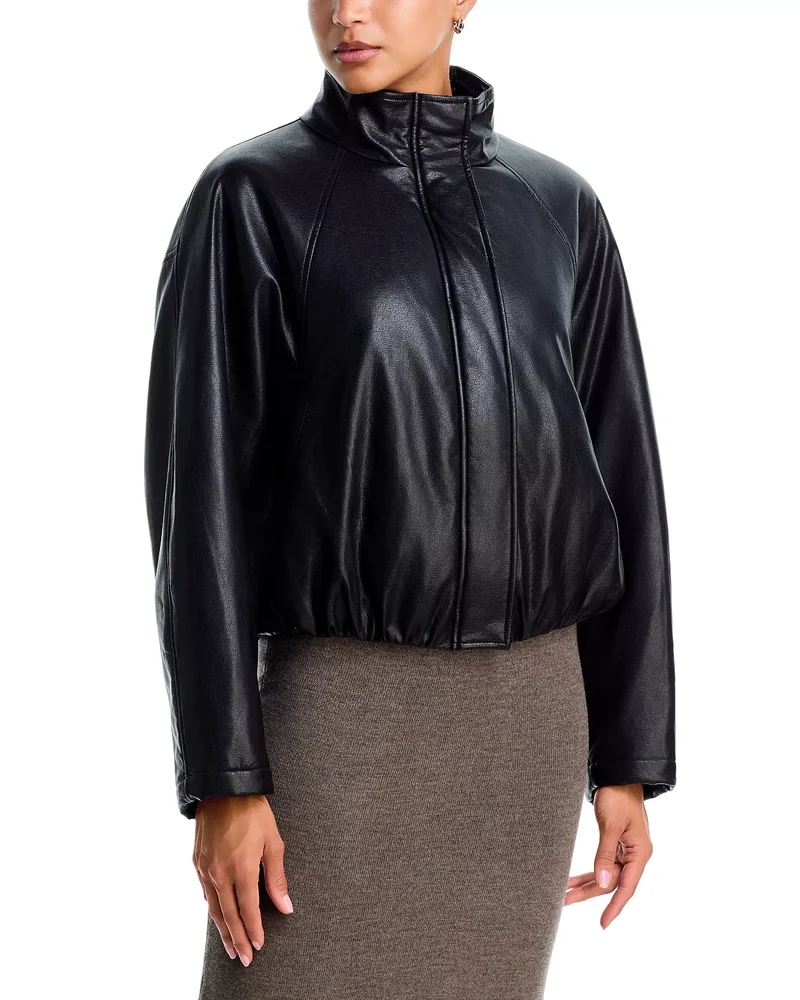 Faux Leather Bomber Jacket, Exclusive