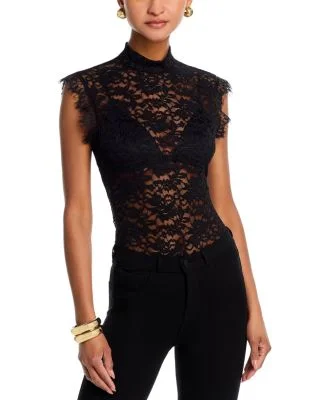 Mock Neck Lace Tank Top - Exclusive