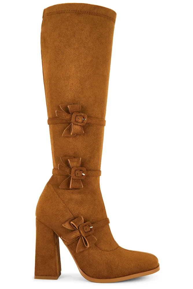 Blythe Tan Suedette Foldover Boots