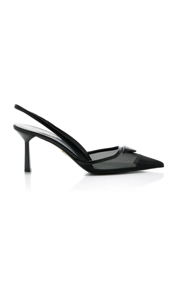 Mesh Slingback Pumps