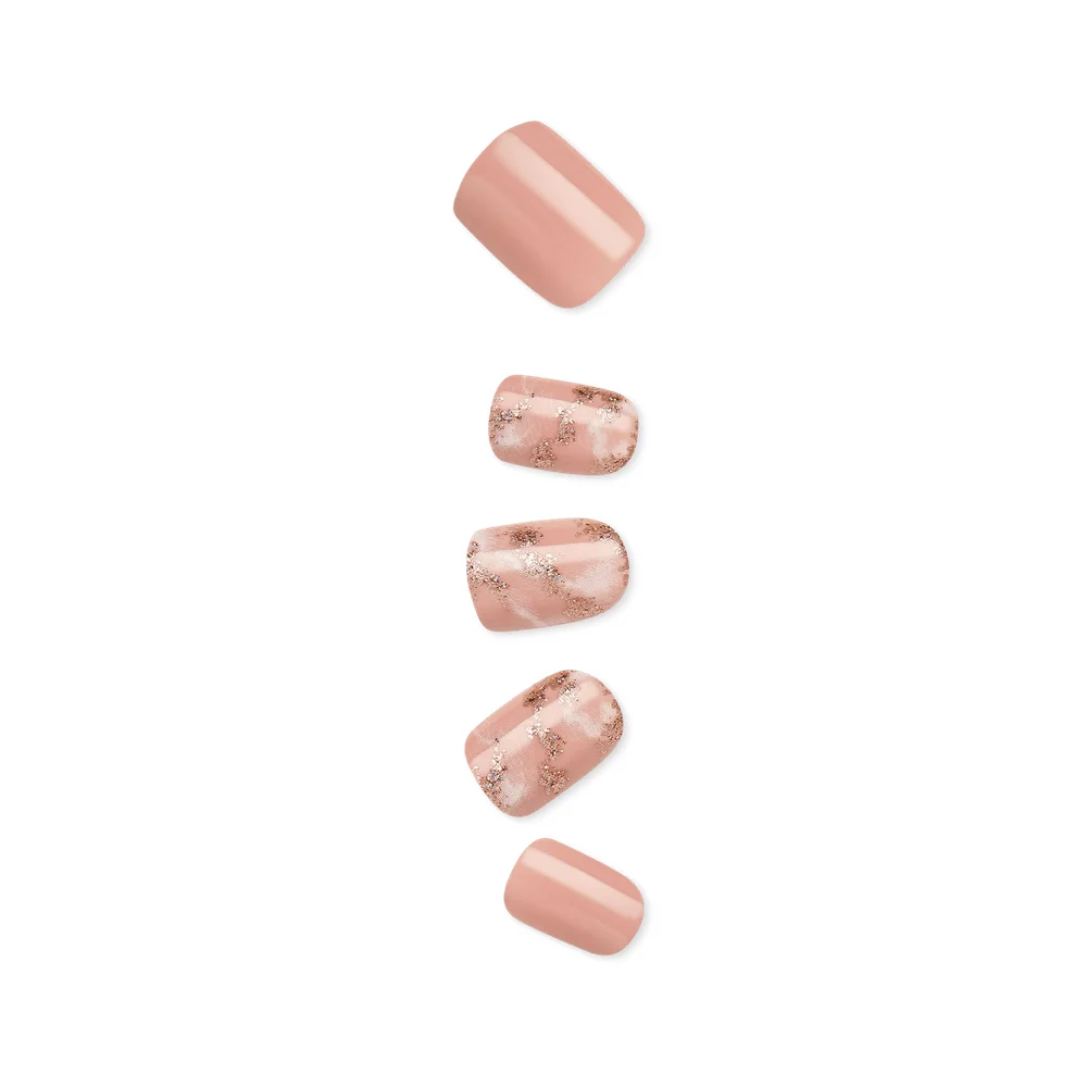 Impress Design No Glue Fake Press On Nails - Kingdom | Design, Pink, Short, Squoval, Manicure