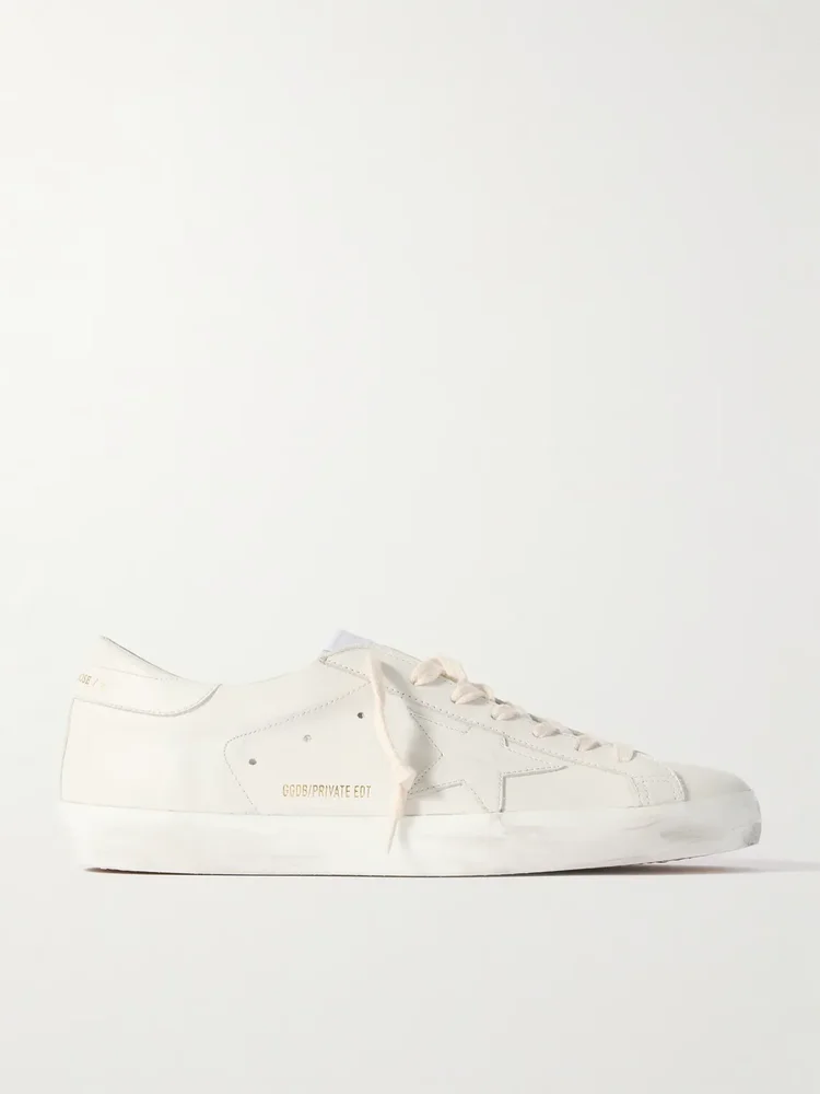 Super-Star Distressed Leather Sneakers