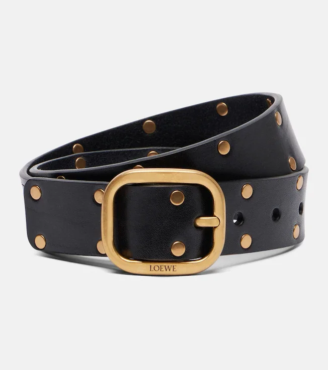 Studded leather belt